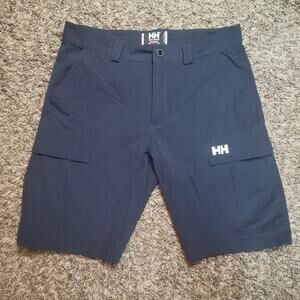 Helly Hansen Shorts 33 Blue Cargo Polyamide 10” Inseam Outdoor Hiking Active HH